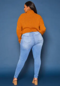 Vibrant Plus Size High Waist Light Wash Skinny Denim Jean -Asoph Fashion Shop 2019595 940 3