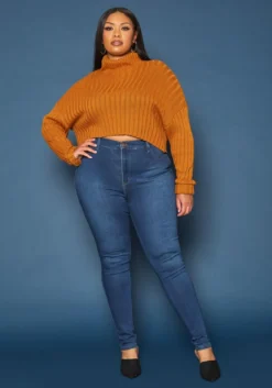 Vibrant Plus Size High Waist Skinny Denim Jean