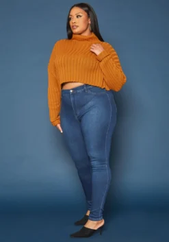 Vibrant Plus Size High Waist Skinny Denim Jean -Asoph Fashion Shop 2019598 939 2