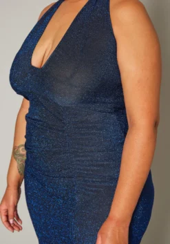 Plus Size Shimmer Halter Neck Bodycon Dress -Asoph Fashion Shop 2019615 003 4