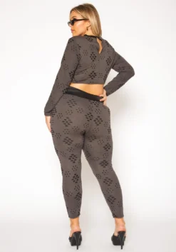 Plus Size Distressed Crop Top & Legging Set -Asoph Fashion Shop 2019620 225 3