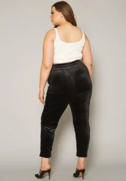 Plus Size Velour High Waist Pants -Asoph Fashion Shop 2019633 001 3