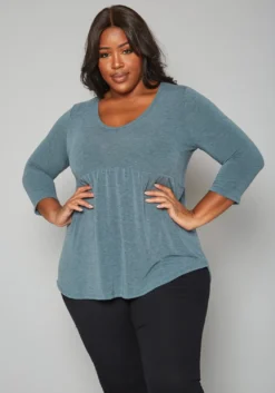 Plus Size Long Sleeve Flare Shirt