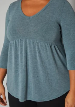 Plus Size Long Sleeve Flare Shirt -Asoph Fashion Shop 2019640 003 4