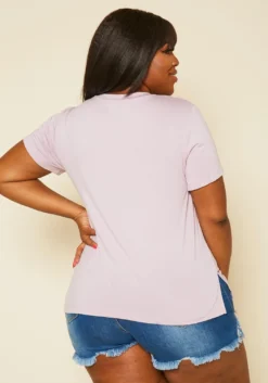 Plus Size V Neck Short Sleeve Top -Asoph Fashion Shop 2019642 318 4