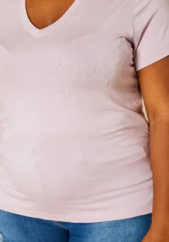 Plus Size V Neck Short Sleeve Top -Asoph Fashion Shop 2019642 318 5