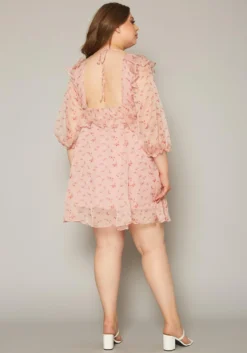 Plus Size Floral Print Flare Mini Dress -Asoph Fashion Shop 2019645 102 3