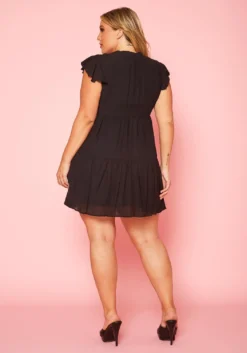 Plus Size Flounce Tiered Mini Dress -Asoph Fashion Shop 2019646 001 4