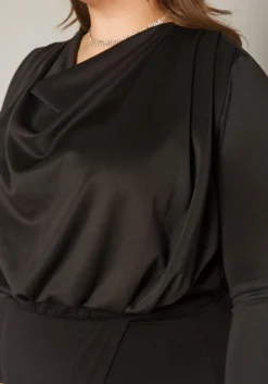 Plus Size Cowl Neck Long Sleeve Blouse -Asoph Fashion Shop 2019719 001 4
