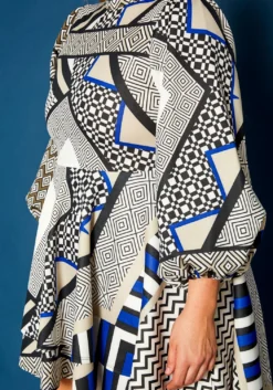 Plus Size Geo Print High To Low Flare Dress 9 Plus Size Geo Print High To Low Flare Dress -Asoph Fashion Shop 2019756 003 4