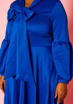 Plus Size Bow Collar Fit & Flare Mini Dress -Asoph Fashion Shop 2019773 003 5