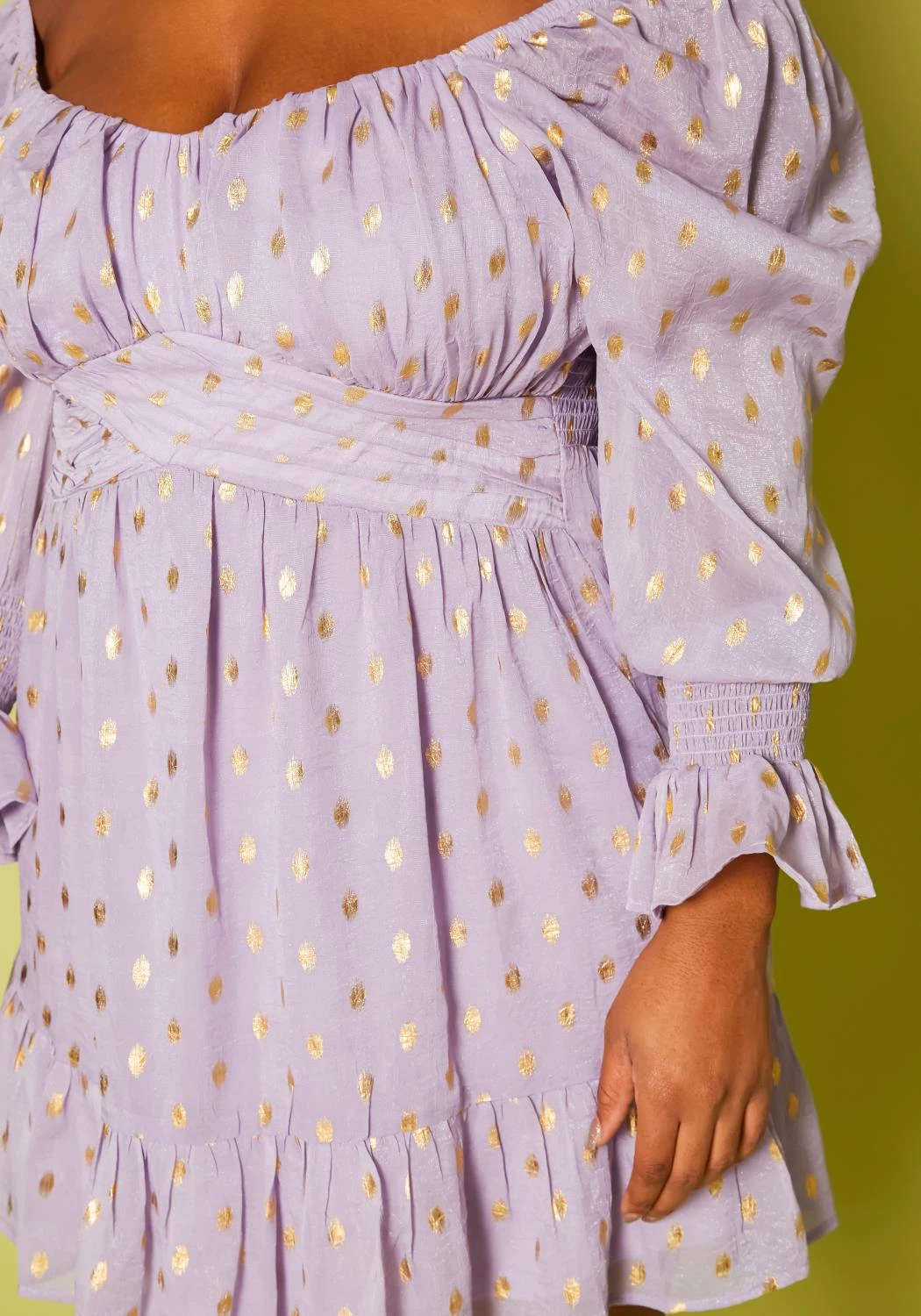 Plus Size Polka Dot Off Shoulder Mini Dress 5 Plus Size Polka Dot Off Shoulder Mini Dress - Image 5