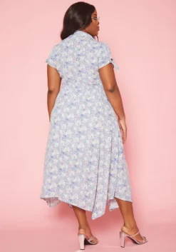 Plus Size Floral Print Flare Maxi Dress -Asoph Fashion Shop 2019942 001 3
