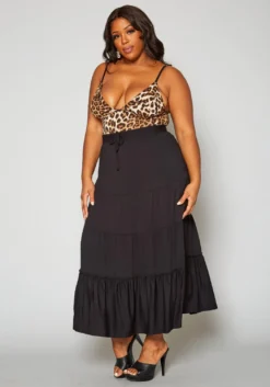 Plus Size Tiered Flare Maxi Skirt -Asoph Fashion Shop 2019949 001 2