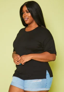 Plus Size Embroidered Short Sleeve Top -Asoph Fashion Shop 2019951 001 2