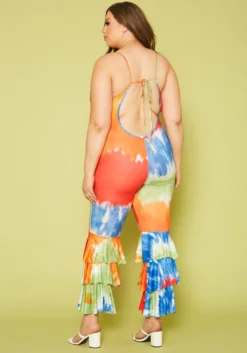 Plus Size Tie Dye Tiered Flare Jumpsuit -Asoph Fashion Shop 2019961 001 4