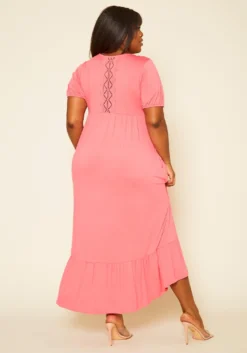 Plus Size Short Sleeve Flare Maxi Dress -Asoph Fashion Shop 2019976 002 4