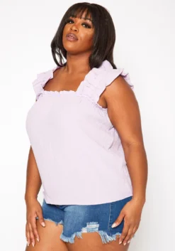 Plus Size Short Sleeve Linen Top -Asoph Fashion Shop 2019986 004 2