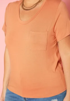 Plus Size Pocket Hem Casual T Shirt -Asoph Fashion Shop 2019990 005 4