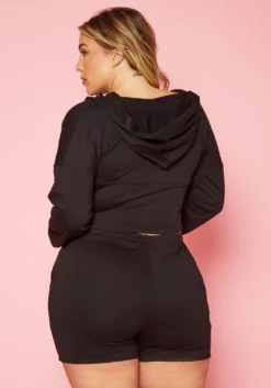 Plus Size Corset Crop Top & Shorts Set -Asoph Fashion Shop 2019995 001 4