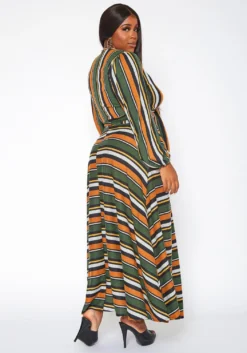 Plus Size Multi Striped Two Piece Set -Asoph Fashion Shop 2020016 002 4