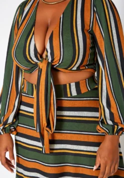 Plus Size Multi Striped Two Piece Set -Asoph Fashion Shop 2020016 002 5