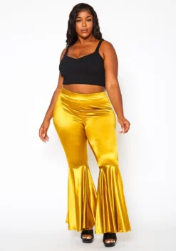 Plus Size High Waist Bell Flare Pants -Asoph Fashion Shop 2020019 003 1