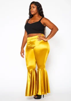Plus Size High Waist Bell Flare Pants -Asoph Fashion Shop 2020019 003 4
