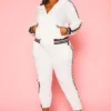 Plus Size Velvet Two Piece Tracksuit