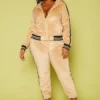 Plus Size Velvet Two Piece Tracksuit