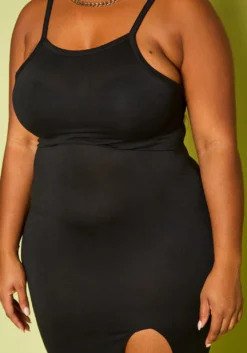 Plus Size Basic Slit Hem Cami Dress -Asoph Fashion Shop 2020030 001 4