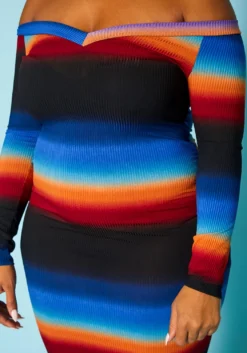 Plus Size Gradient Print Bodycon Maxi Dress -Asoph Fashion Shop 2020113 002 6