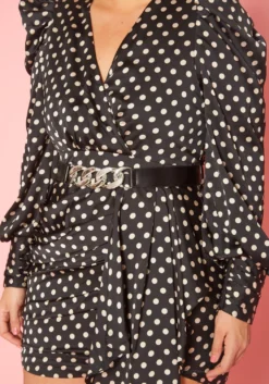 Plus Size Polka Dot Long Sleeve Mini Dress -Asoph Fashion Shop 2020120 001 4