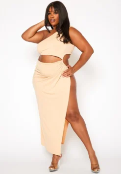 Plus Size High Slit Hem Maxi Dress -Asoph Fashion Shop 2020133 001 0