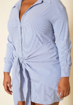 Plus Size Striped Collar Neck Mini Dress -Asoph Fashion Shop 2020135 001 4