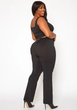 Plus Size Cross Lace Corset Top & Pants Set -Asoph Fashion Shop 2020153 001 3