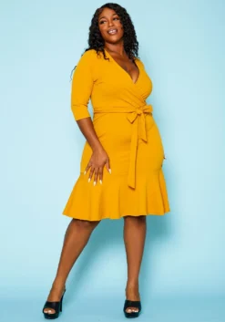 Plus Size V Neck Flare Mini Dress -Asoph Fashion Shop 2020159 007 2