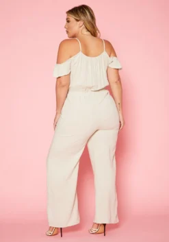 Plus Size Ruffle Hem Flare Jumpsuit -Asoph Fashion Shop 2020165 001 3