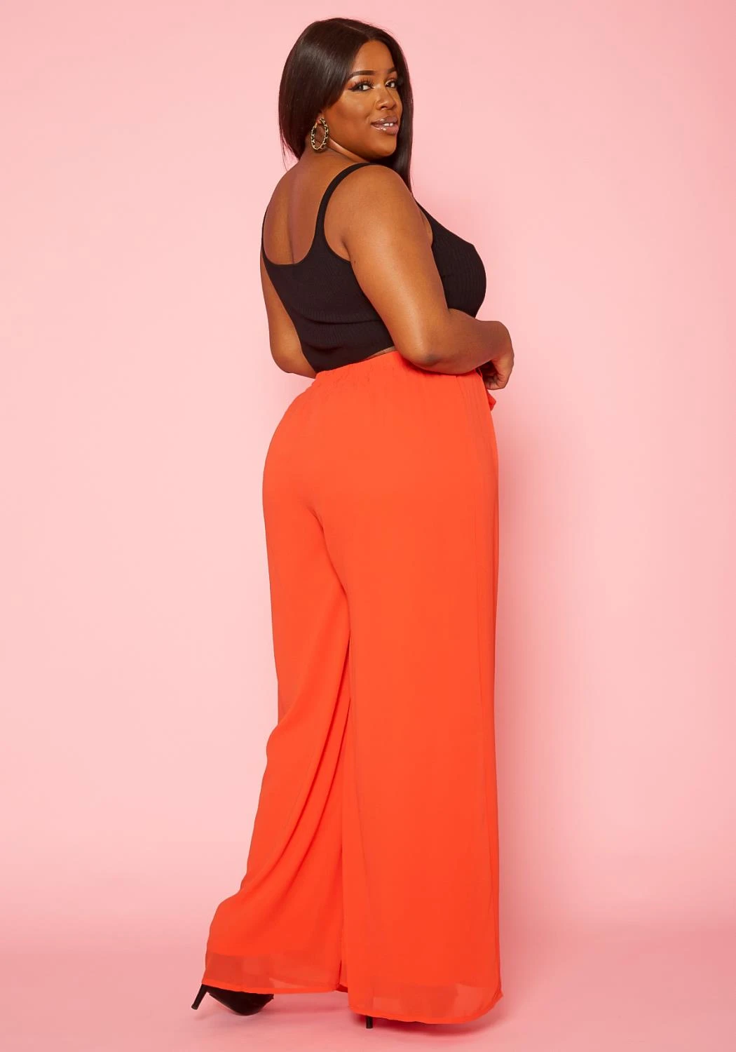 Plus Size High Waist Palazzo Pants 4 Plus Size High Waist Palazzo Pants - Image 4