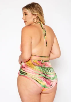 Plus Size Pink Sand Beach Three Piece Bikini Set -Asoph Fashion Shop 2020188 001 2