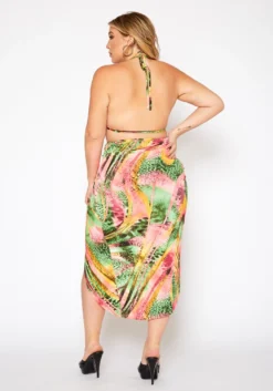 Plus Size Pink Sand Beach Three Piece Bikini Set -Asoph Fashion Shop 2020188 001 5