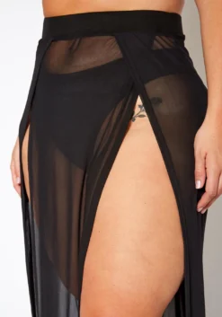 Plus Size High Waist Double Slit Hem Cover Up Skirt -Asoph Fashion Shop 2020190 001 4