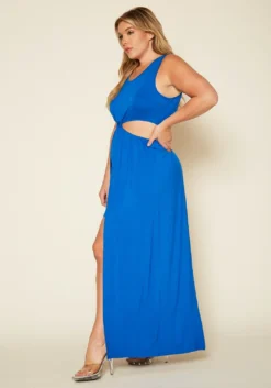 Plus Size Twist Hem Overlay Flare Dress -Asoph Fashion Shop 2020193 002 2