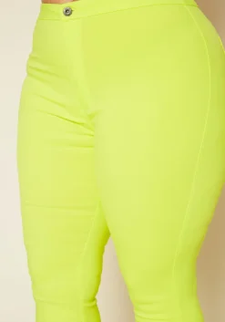 Plus Size Neon Yellow High Waist Skinny Jeans -Asoph Fashion Shop 2020200 001 4