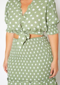 Plus Size Polka Dot Print Crop Top & Mini Skirt Set -Asoph Fashion Shop 2020210 001 4