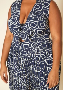 Plus Size Abstract Print Wide Flare Jumpsuit -Asoph Fashion Shop 2020212 001 4