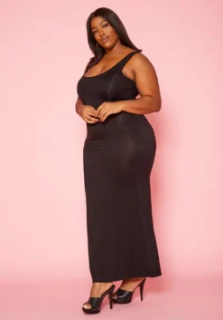 Plus Size Basic Bodycon Tank Maxi Dress -Asoph Fashion Shop 2020218 001 3