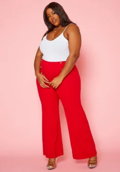 Plus Size Sailor Button Trouser Pants