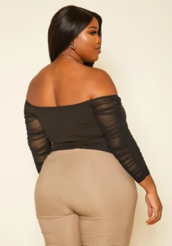 Plus Size Ruched Sweetheart Top -Asoph Fashion Shop 2020295 001 4