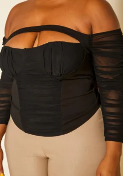 Plus Size Ruched Sweetheart Top -Asoph Fashion Shop 2020295 001 5